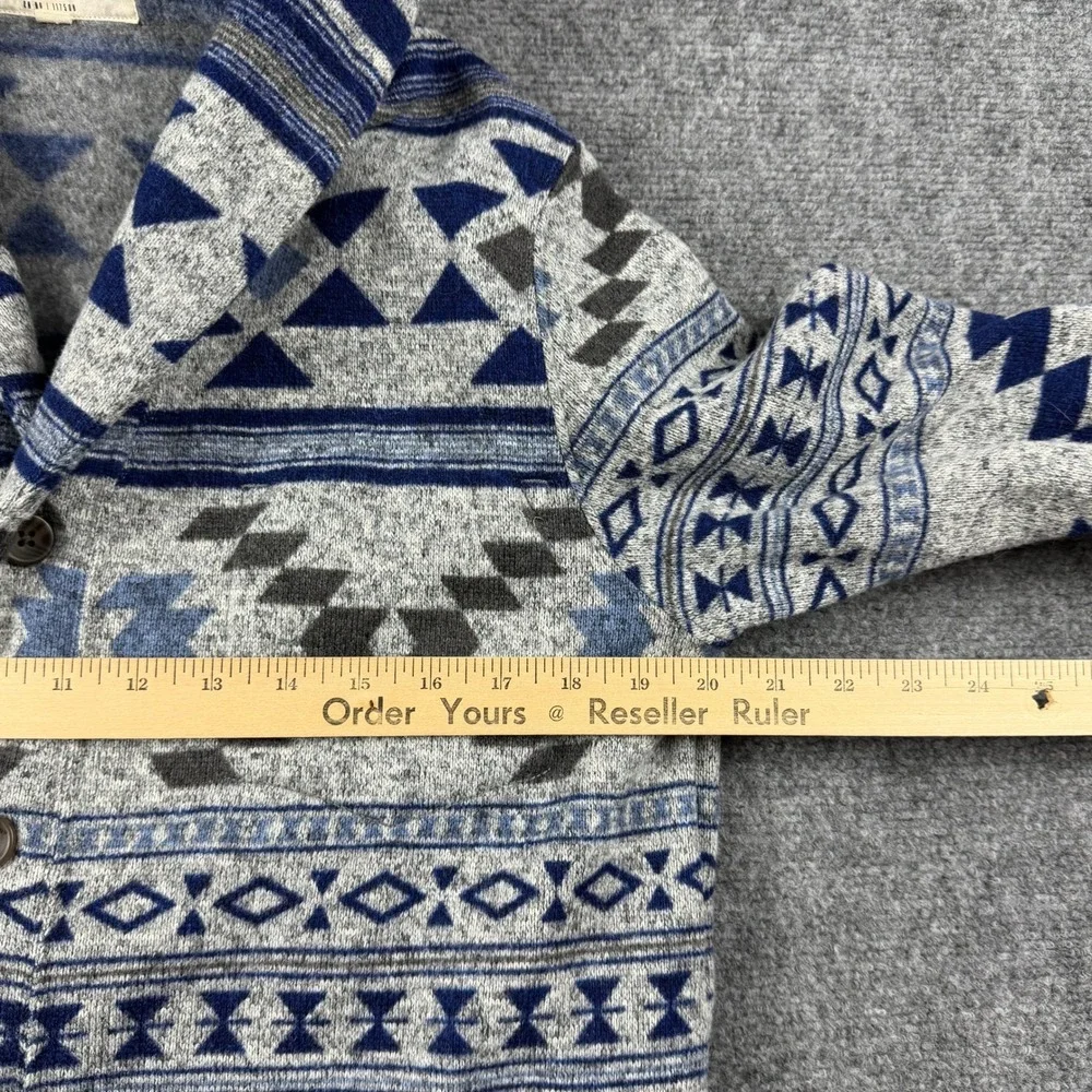 Levi's Cardigan Mens Large Blue Southwestern Shawl Collar Fleece Sweater